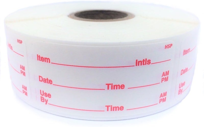 HSP Dissolvable Food Storage Labels for Home and Restaurant Use - Dissolves in Water in 30 Seconds - No Adhesive Residue - Perfect for Glass, Metal, Plastic Containers - 1x2 inch Size 500 Labels per roll - Image 1